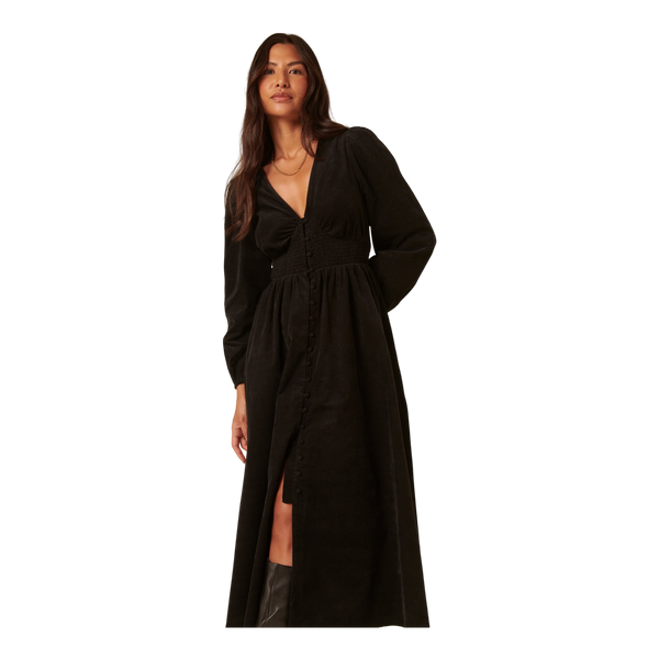 Nobody's Child Riley Shirred Waist Cord Midi Dress