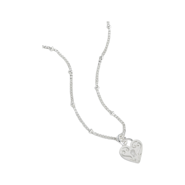 Estella Bartlett Engraved Heart Padlock Necklace