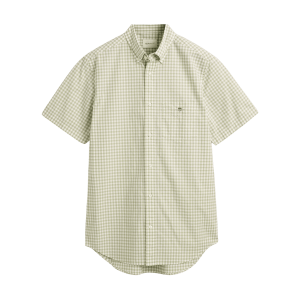 GANT Regular Fit Poplin Gingham Short Sleeve Shirt for Men