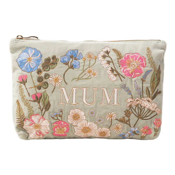 Elizabeth Scarlett Pressed Flowers Mum Velvet Everyday Pouch