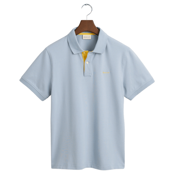 GANT Regular Fit Contrast Pique Short Sleeve Rugger Polo Shirt for Men