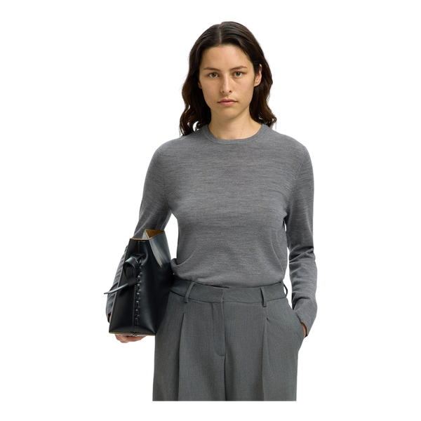 Selected Slfthea Ls Knit Merino O-neck