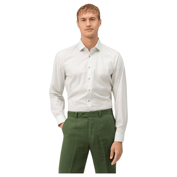 Olymp Linen Look Long Sleeve Formal Shirt