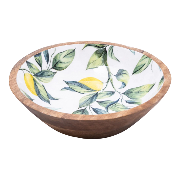 Candlelight Mango Wooden Dish With Inlay - 24cm