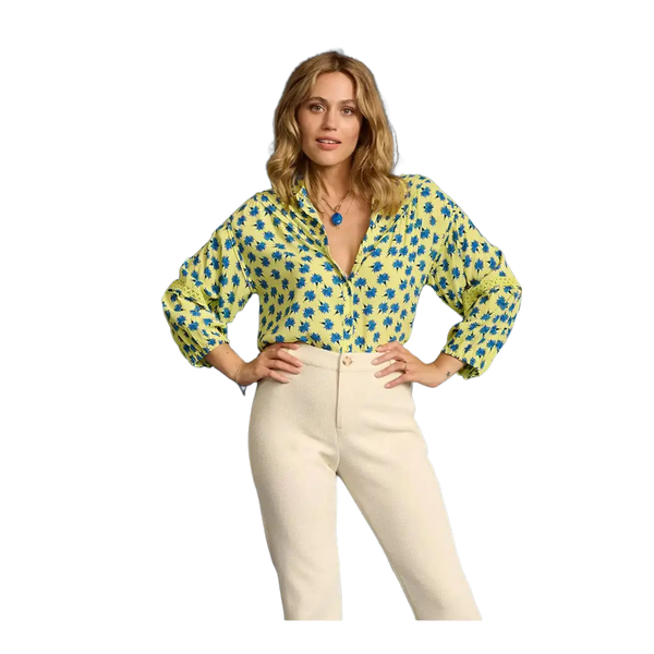 POM Amsterdam Flower Luminous Lime Blouse