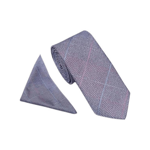 William Turner Occasion Tweed Check Tie and Pocket Square Set