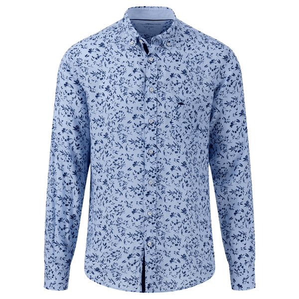 Fynch-Hatton Long Sleeve Linen Floral Shirt for Men