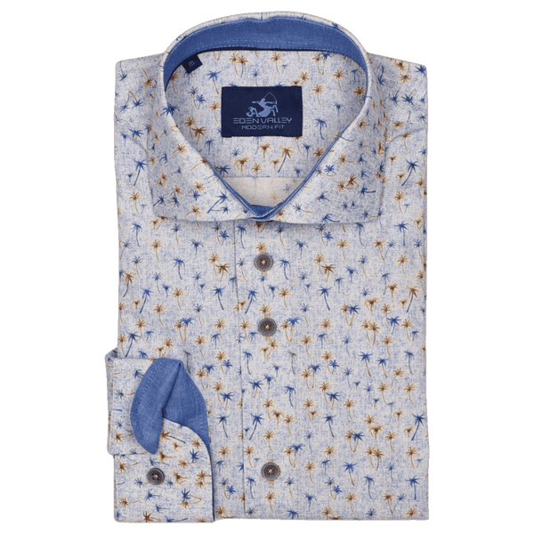 Eden Valley Long Sleeve Palm Print Shirt for Men