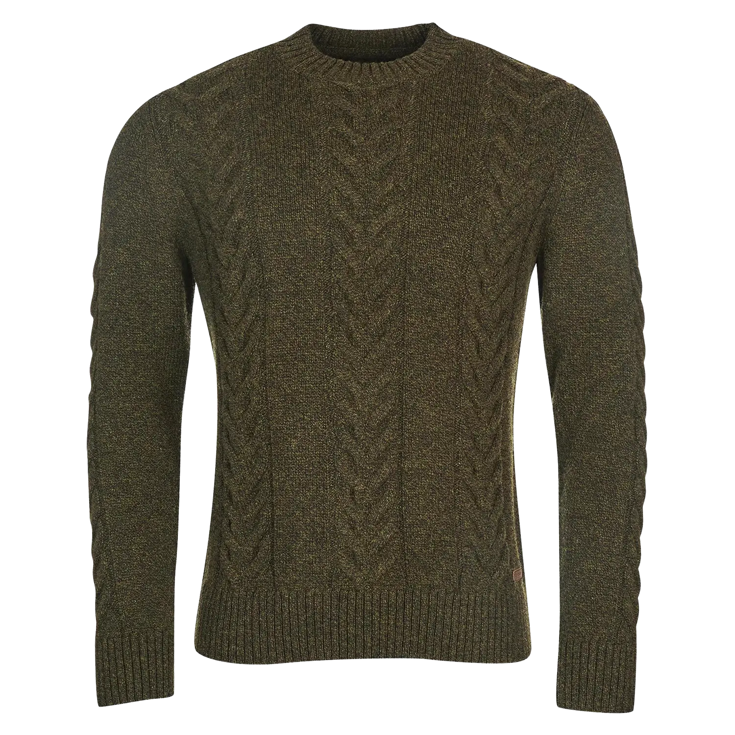 Barbour Essential Cable Knit Crew Neck Jumper For Men Coes