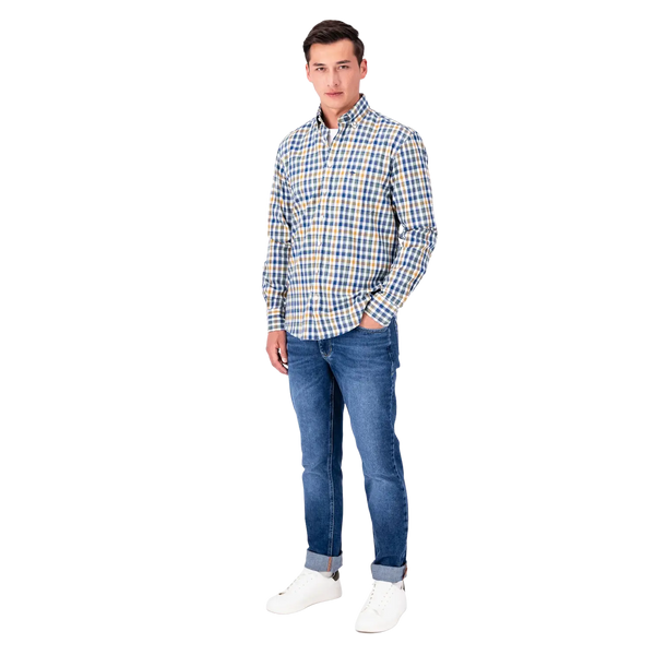 Fynch-Hatton Long Sleeve Check Shirt for Men