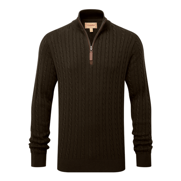 Schoffel Calton Cotton Cashmere Cable 1/4 Zip Jumper