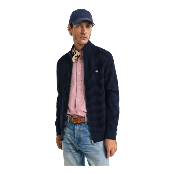 GANT Textured Cotton Zip Cardigan