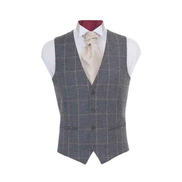 Tweed Waistcoat in Beige Check