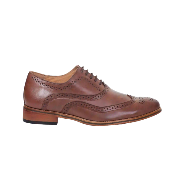Boys' Brown Brogue Shoes in Tan