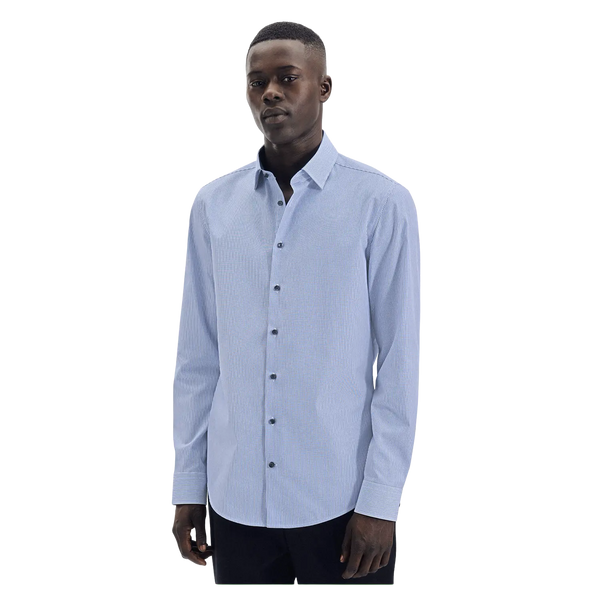 Seidensticker Long Sleeve Regular Fit Stripe Shirt With Trim