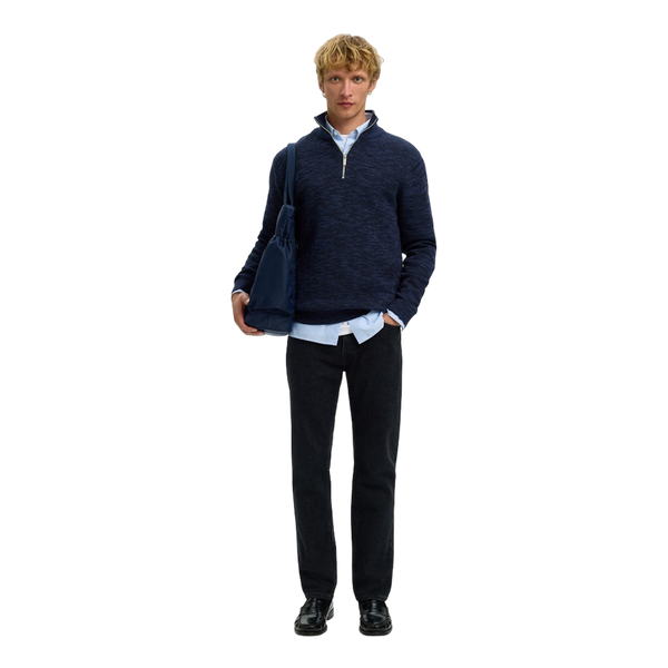 Selected Dane Long Sleeve Knit Structure Half Zip