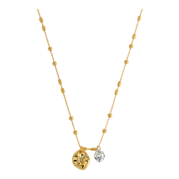 Estella Bartlett Triple Beaded Chain And Molton Pebbles Necklace