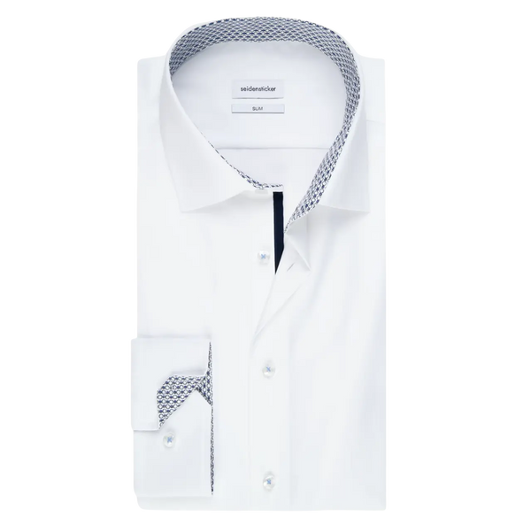 Seidensticker Long Sleeve Slim Fit Shirt With Trim