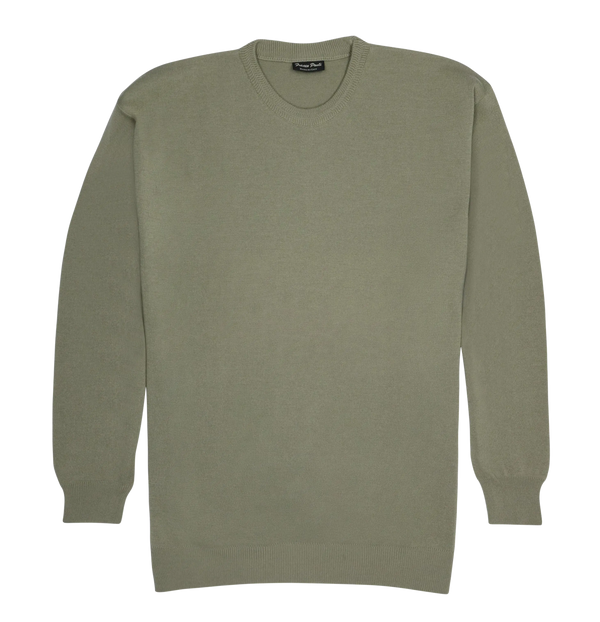 Franco Ponti Crew Neck Pullover for Men in Sage 2XL-6XL Extra Long