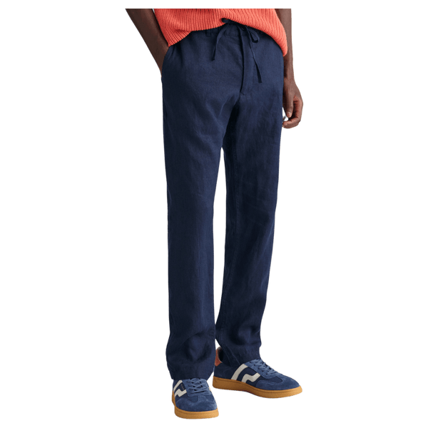 GANT Relaxed Linen Drawstring Trousers for Men