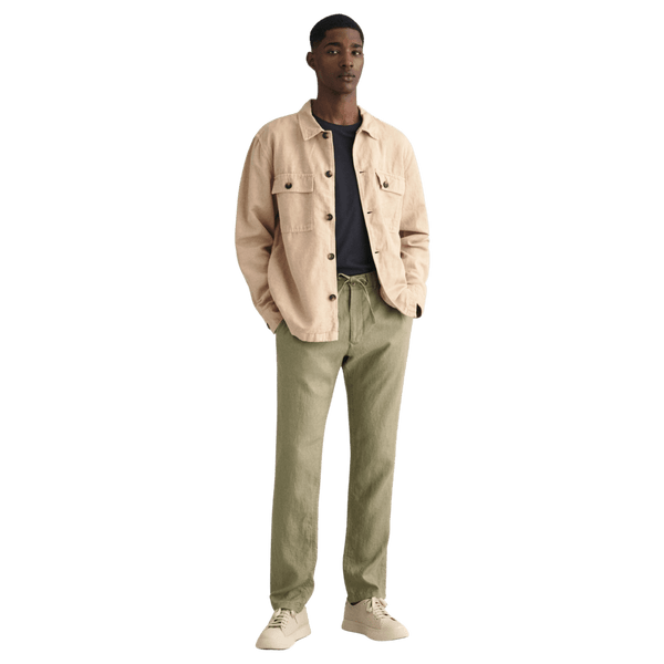 GANT Relaxed Linen Drawstring Trousers for Men