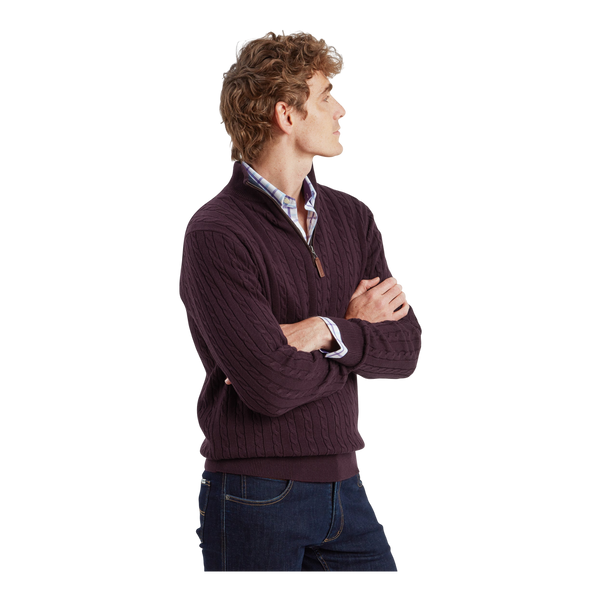Schoffel Calton Cotton Cashmere Cable 1/4 Zip Jumper