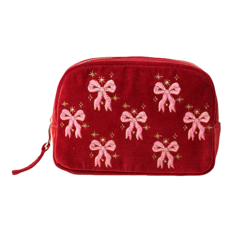 Elizabeth Scarlett Dazzling Bows Velvet Makeup Bag