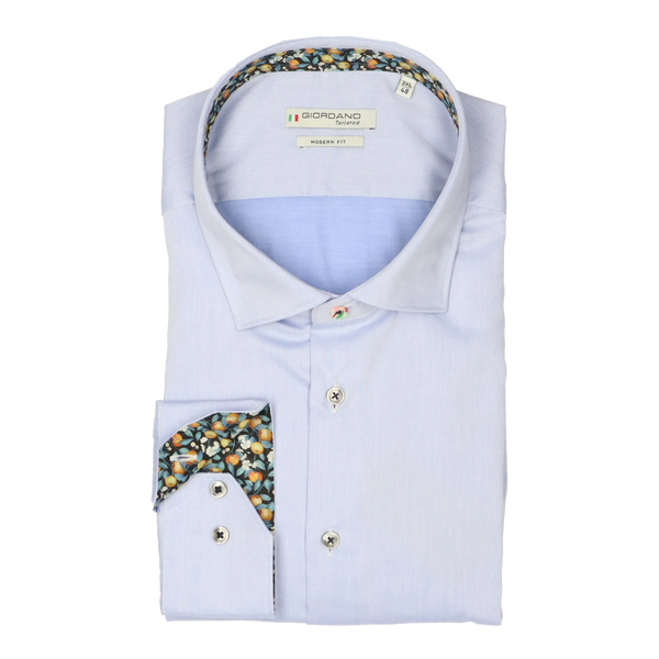 Giordano Long Sleeve Plain Shirt With Liberty Print Trim for Men