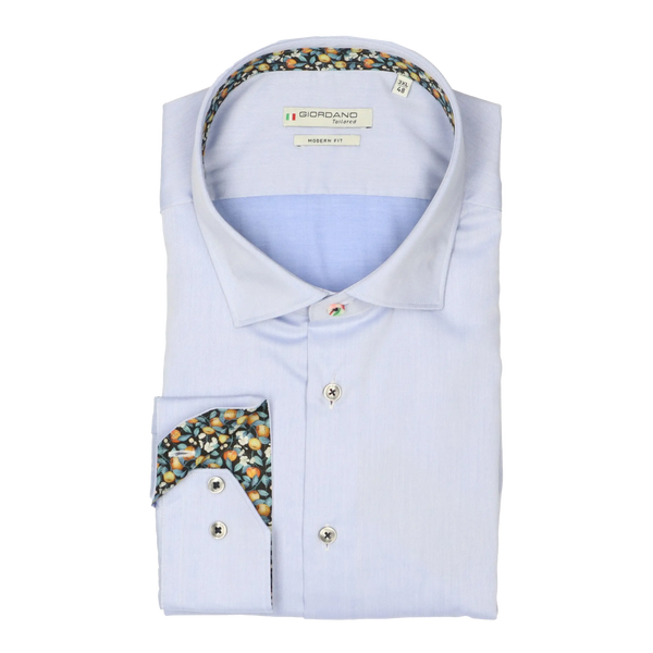 Giordano Long Sleeve Plain Shirt With Liberty Print Trim