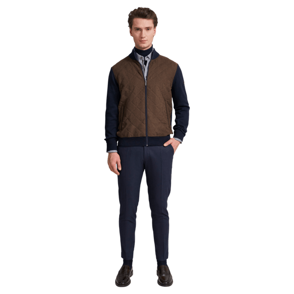 Bugatti Suede Front Zip Cardigan