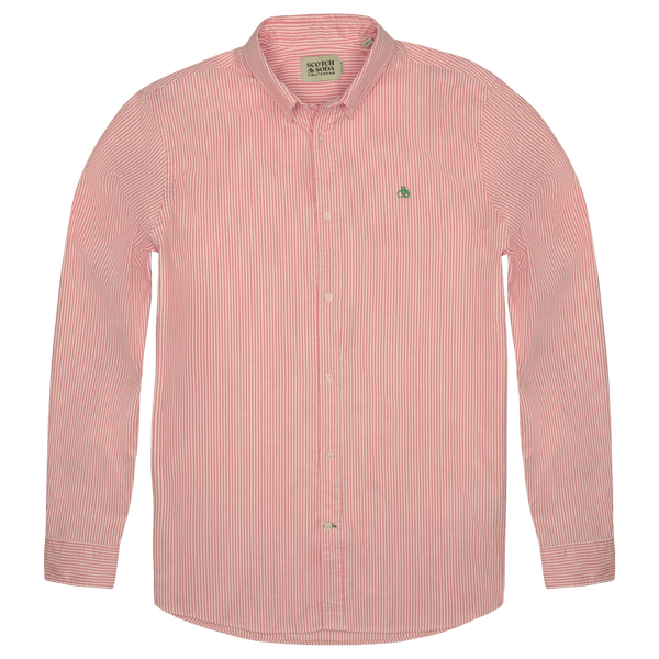Scotch & Soda Essential Long Sleeve Oxford Stripe Shirt for Men