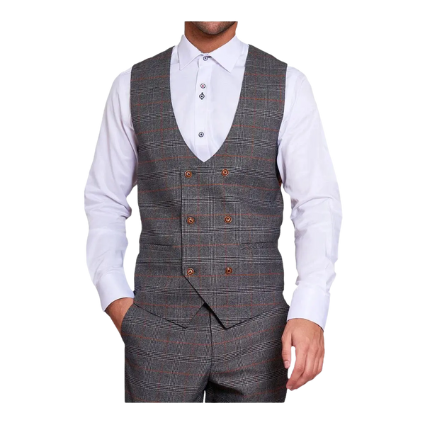 Marc Darcy Jenson Check Waistcoat for Men