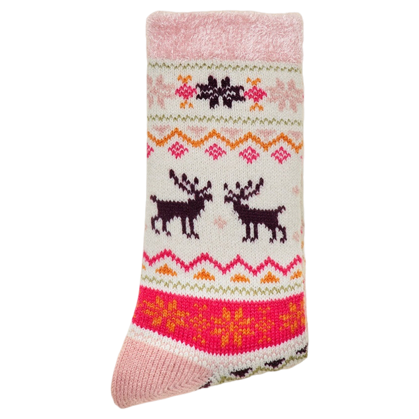 Powder Fairisle Reindeer Cosy Socks