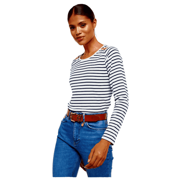 Holland Cooper Padstow Long Sleeve Crew Neck Tee