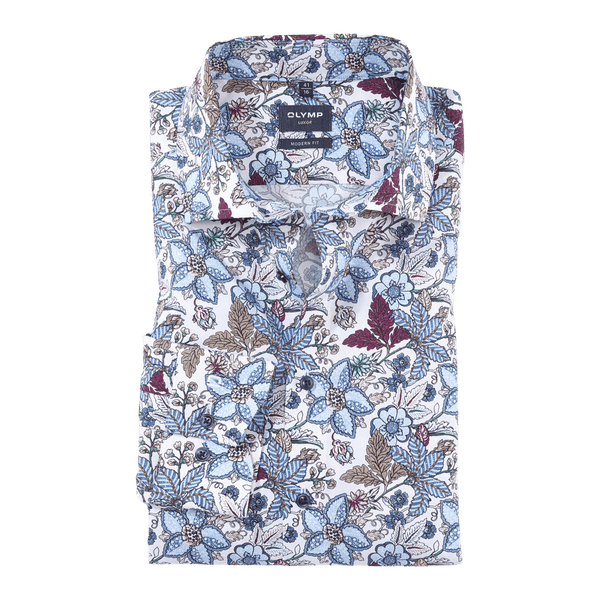 Olymp Floral Print Long Sleeve Formal Shirt