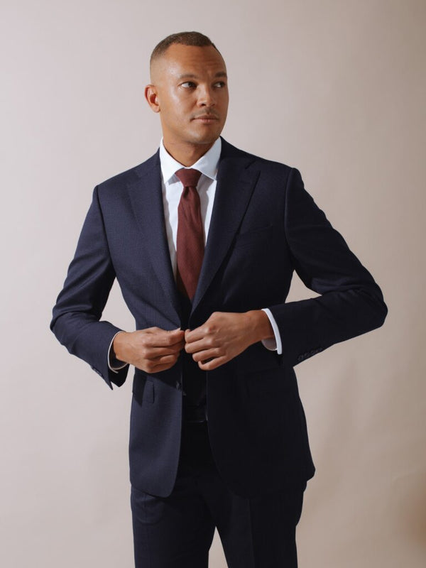 William David Premium Wool Micro Check Suit