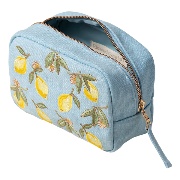 Elizabeth Scarlett Lemon Blossom Cotton Makeup Bag