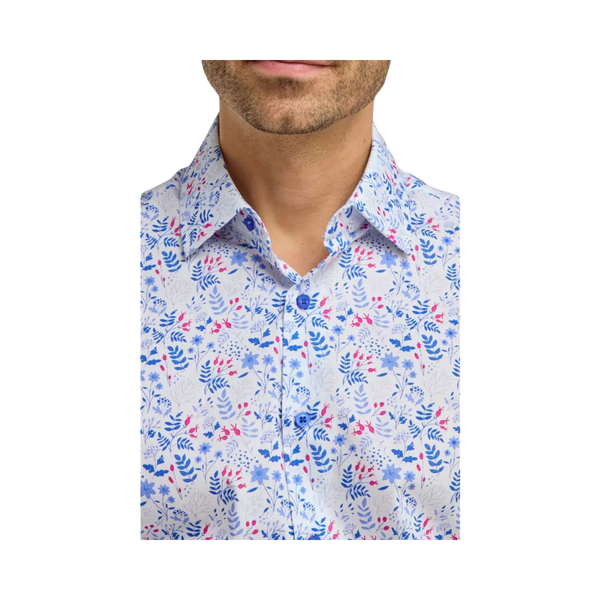 Double Two Floral Long Sleeve Formal Shirt for Men