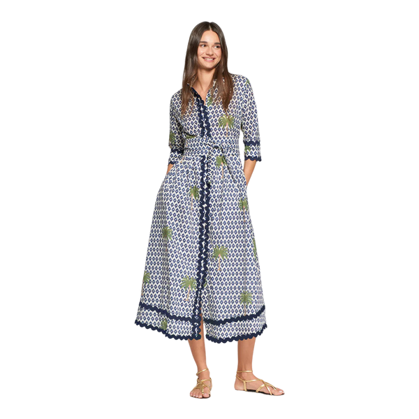 Vilagallo Printed Ikat Dress