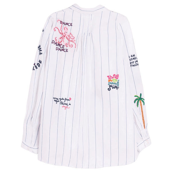 Vilagallo Ginger Applique Stripe Shirt for Women