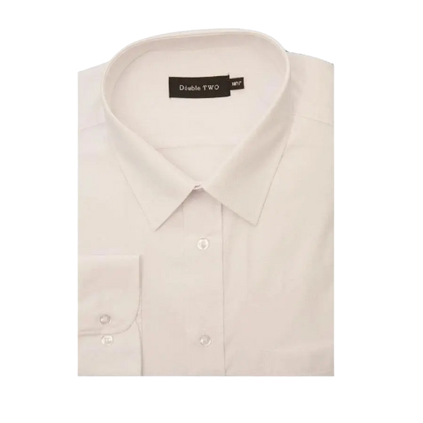 Double Two Standard Sleeved Shirt in White in Big Sizes