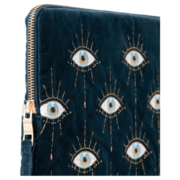 Elizabeth Scarlett Mystical Eye Velvet Laptop Case Small