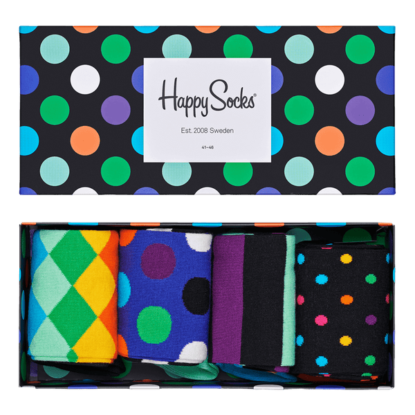 Happy Socks 4-Pack Black Week Big Dot Gift Set Sock