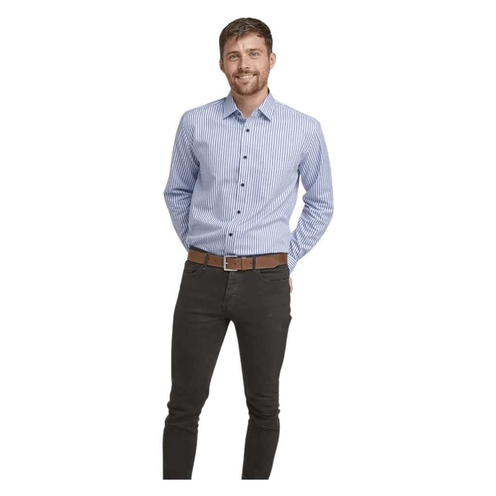 Double Two Striped Long Sleeve Formal Shirt | Coes