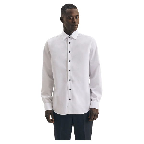Seidensticker Long Sleeve Tailored Fit Shirt With Polka Dot Trim