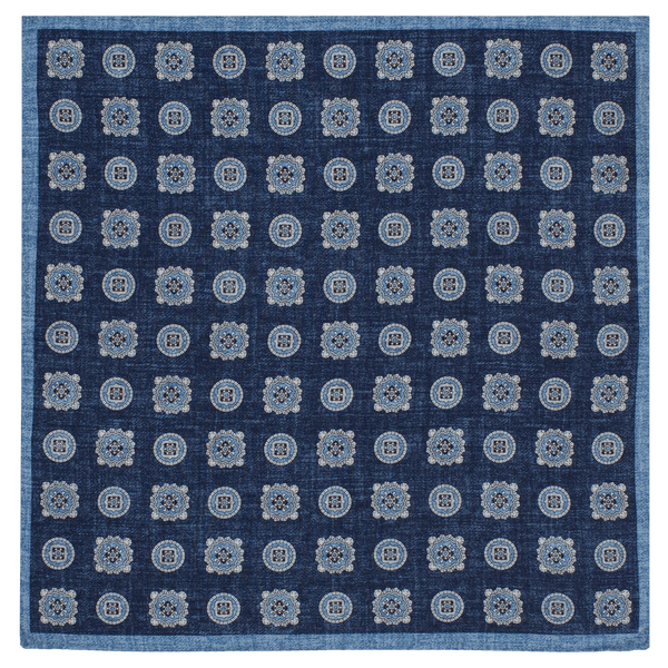 William David Large Print Medallion Printed Pocket Square