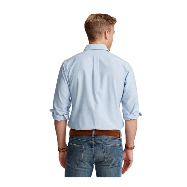 Polo Ralph Lauren Custom Fit Oxford Long Sleeve Shirt in Blue