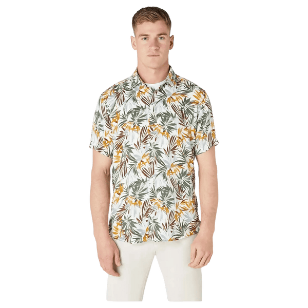 Remus Uomo Leaf Print Short Sleeve Shirt for Men