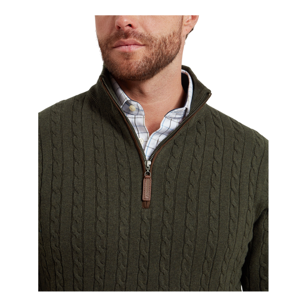 Schoffel Calton Cotton Cashmere Cable 1/4 Zip Jumper