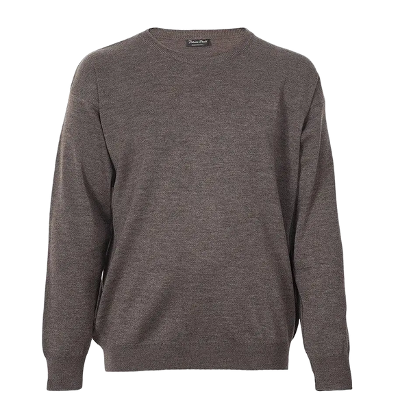 Franco Ponti Crew Neck Pullover in Brown 2XL-6XL Extra Long